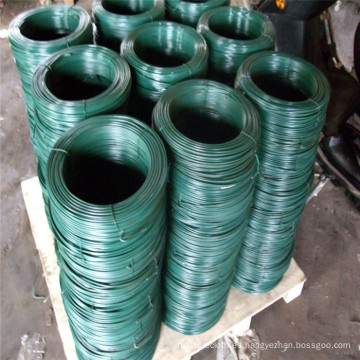 Alambre de hierro galvanizado revestido verde del PVC